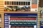 hbm metal roofing and trim agway metals roofing samples wall display