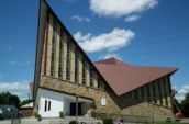 exterior of church with new roof