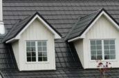 detail of home metal roofing