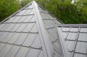 close up detail of home metal roofing